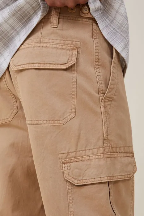 COTTON ON Mens Tactical Cargo Pants Vintage Mustard Twill 30