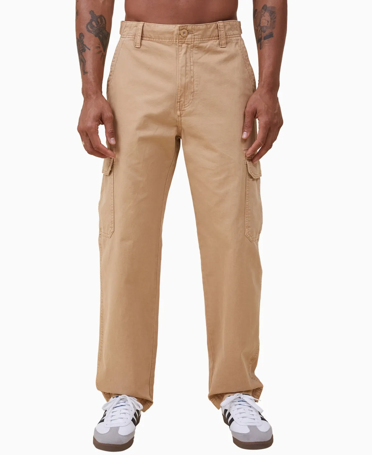 COTTON ON Mens Tactical Cargo Pants Vintage Mustard Twill 30