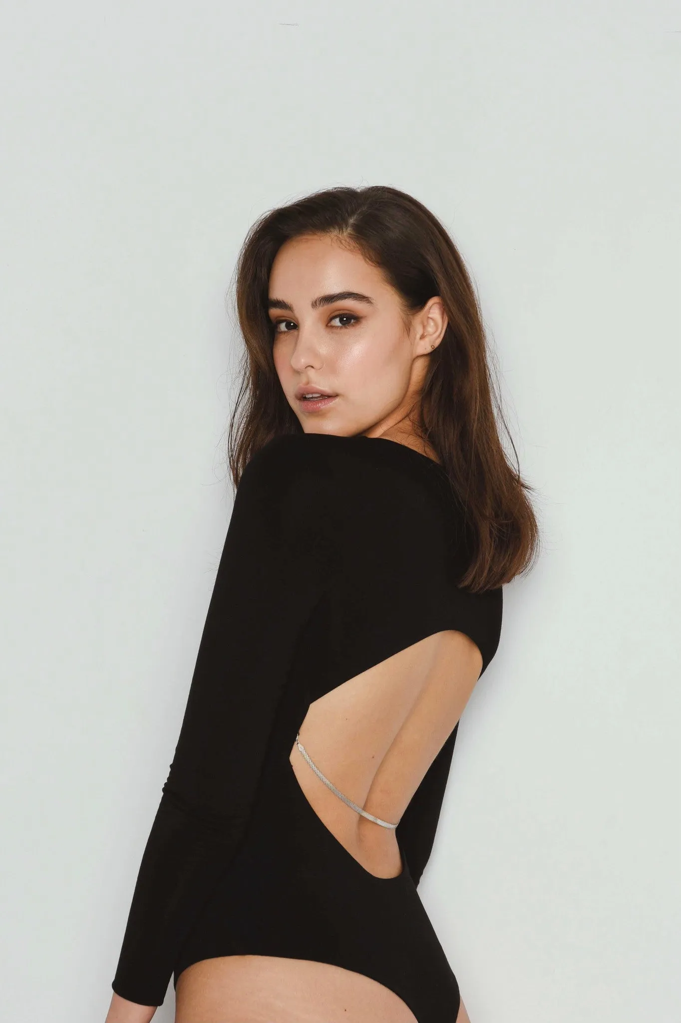 Cut Back Bodysuit With Chain