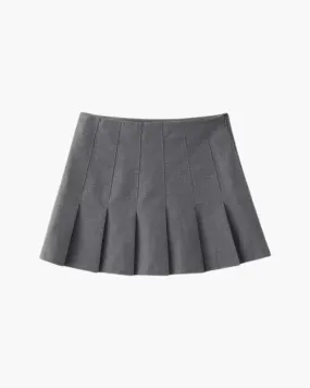 Cézanne – Low-rise fit – Woolen pleated mini skirt