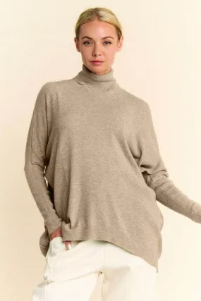 Davi & Dani Turtleneck Long Sleeve Knit Top Sweater