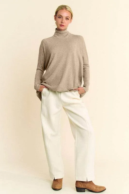 Davi & Dani Turtleneck Long Sleeve Knit Top Sweater