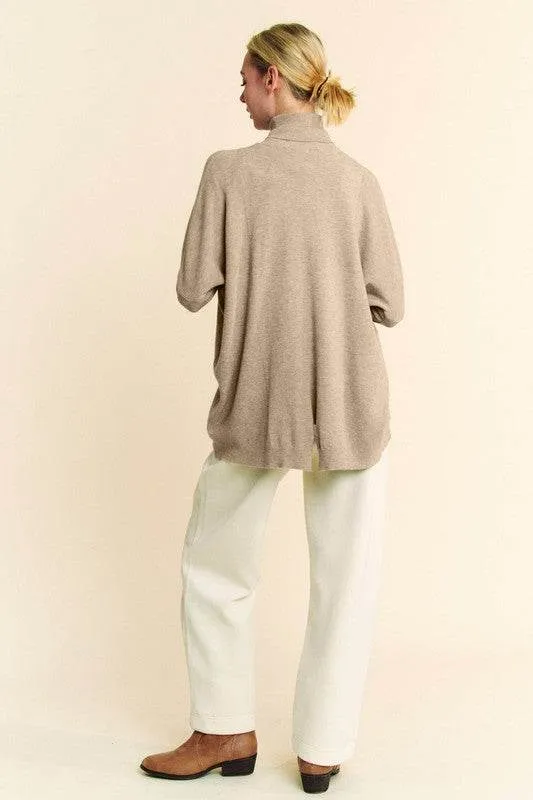 Davi & Dani Turtleneck Long Sleeve Knit Top Sweater