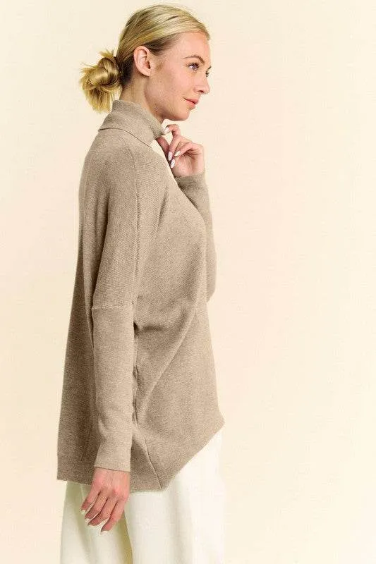 Davi & Dani Turtleneck Long Sleeve Knit Top Sweater