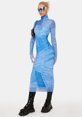 Denim Print Shailene Maxi Dress