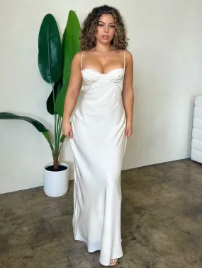 Diana Satin Dress (Nude)
