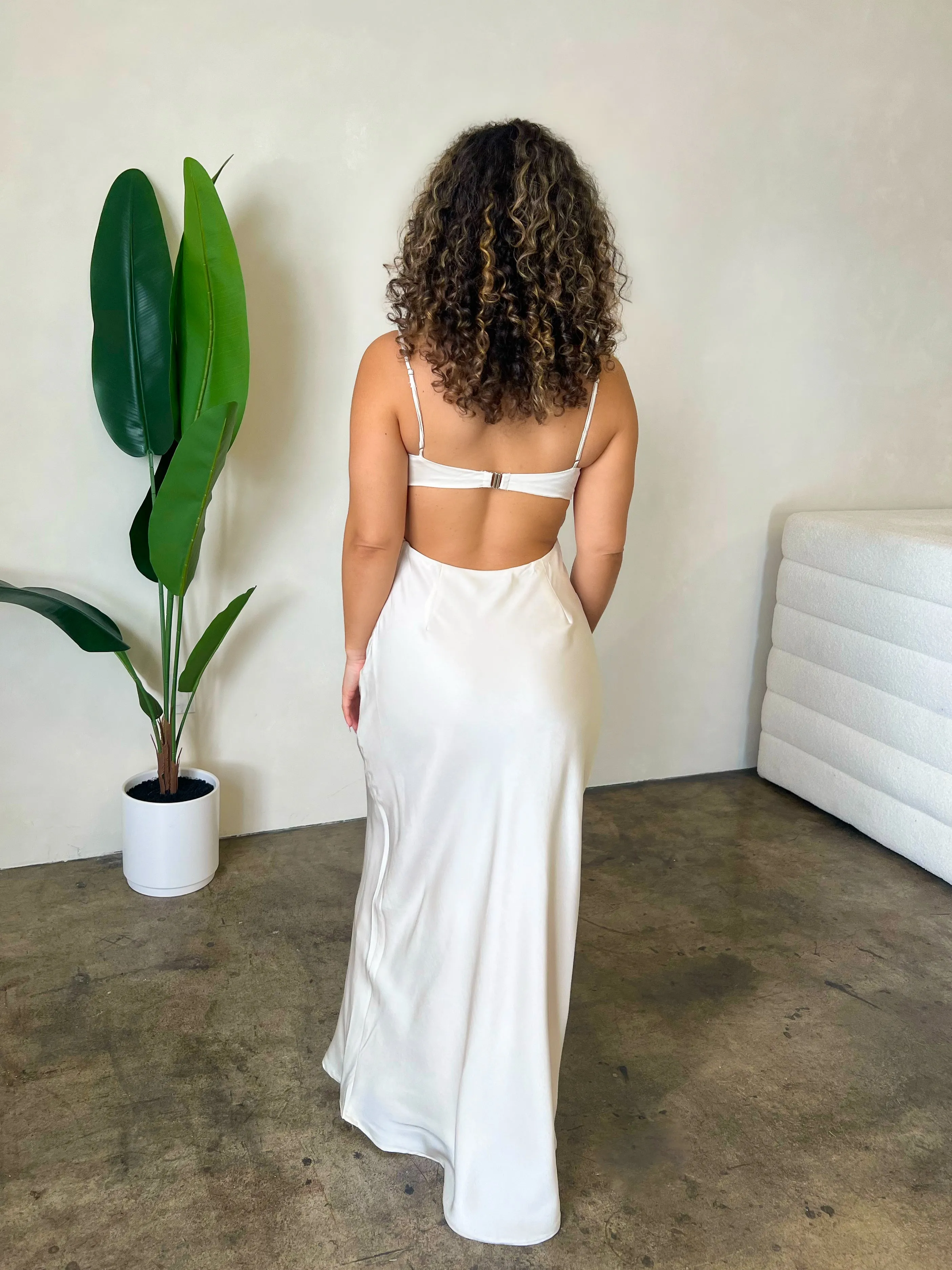 Diana Satin Dress (Nude)