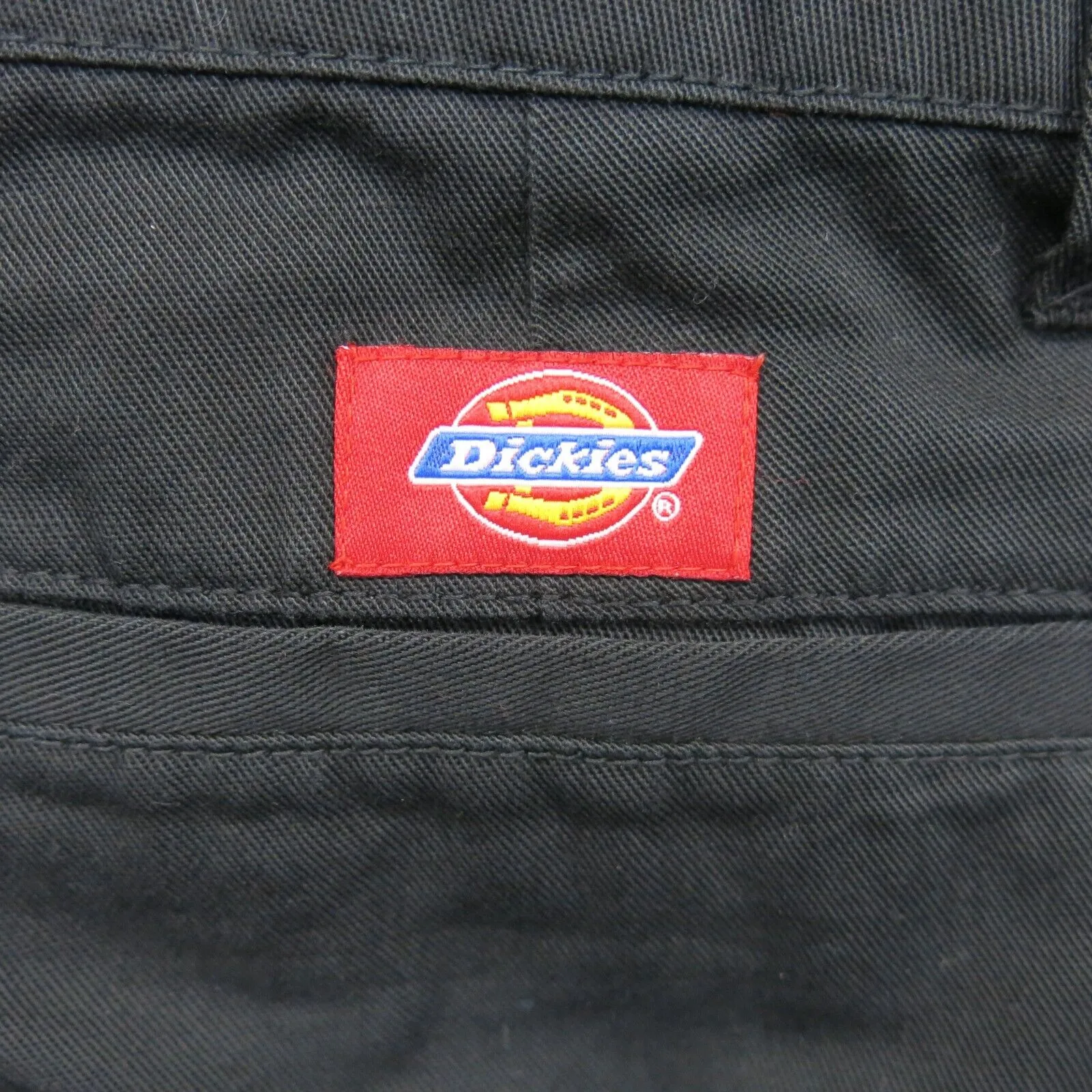 Dickies Mens Chino Pants Wide Leg Mid Rise Pockets Flat Front Black Size 13