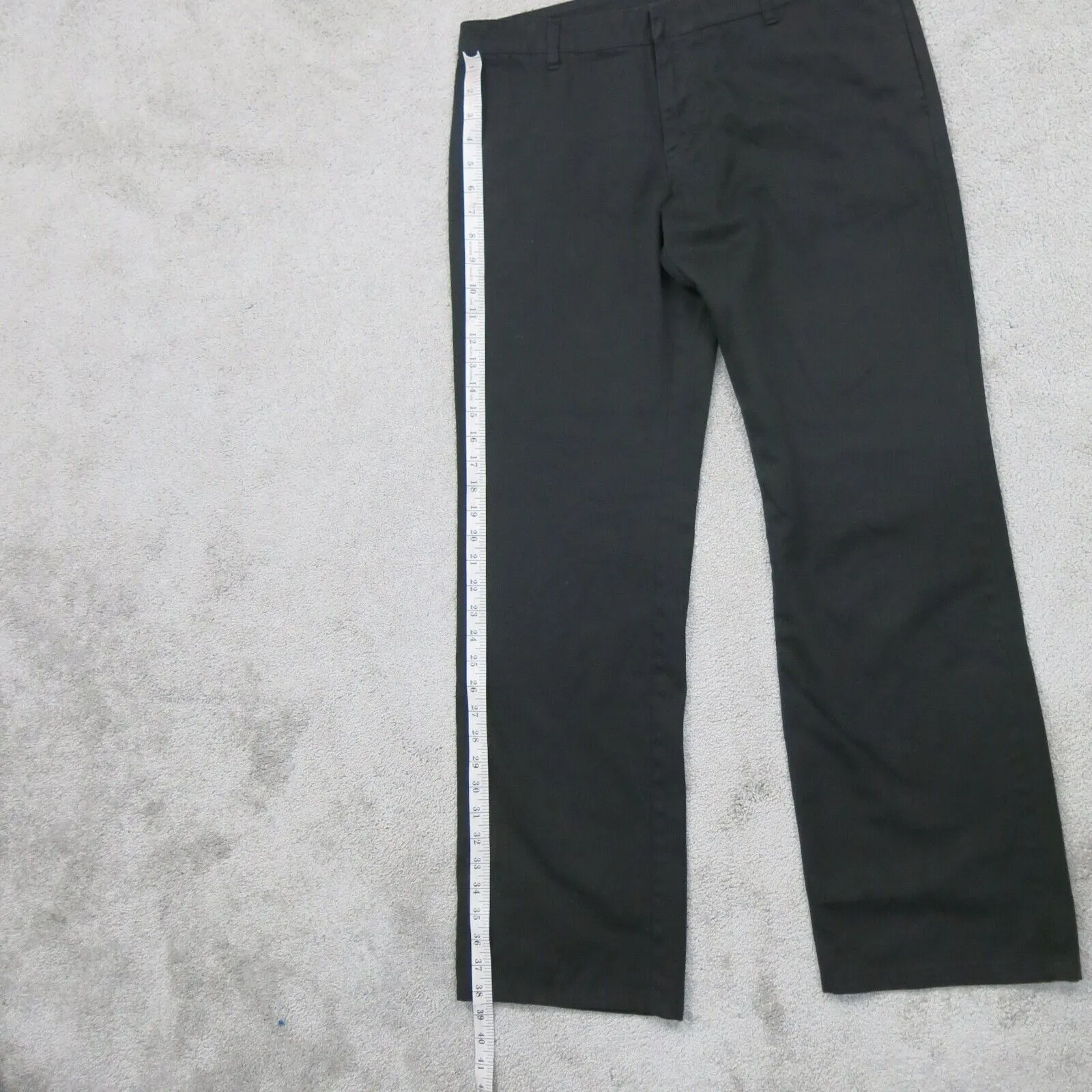 Dickies Mens Chino Pants Wide Leg Mid Rise Pockets Flat Front Black Size 13