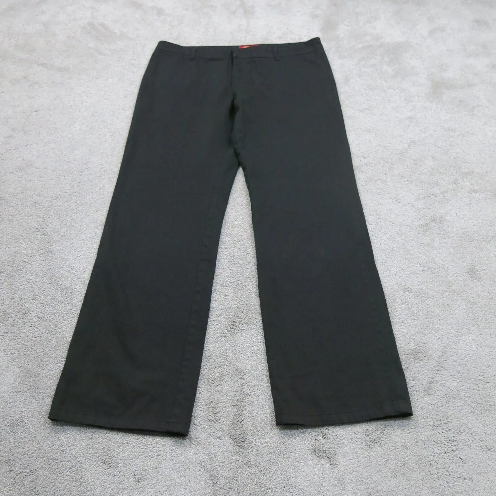 Dickies Mens Chino Pants Wide Leg Mid Rise Pockets Flat Front Black Size 13
