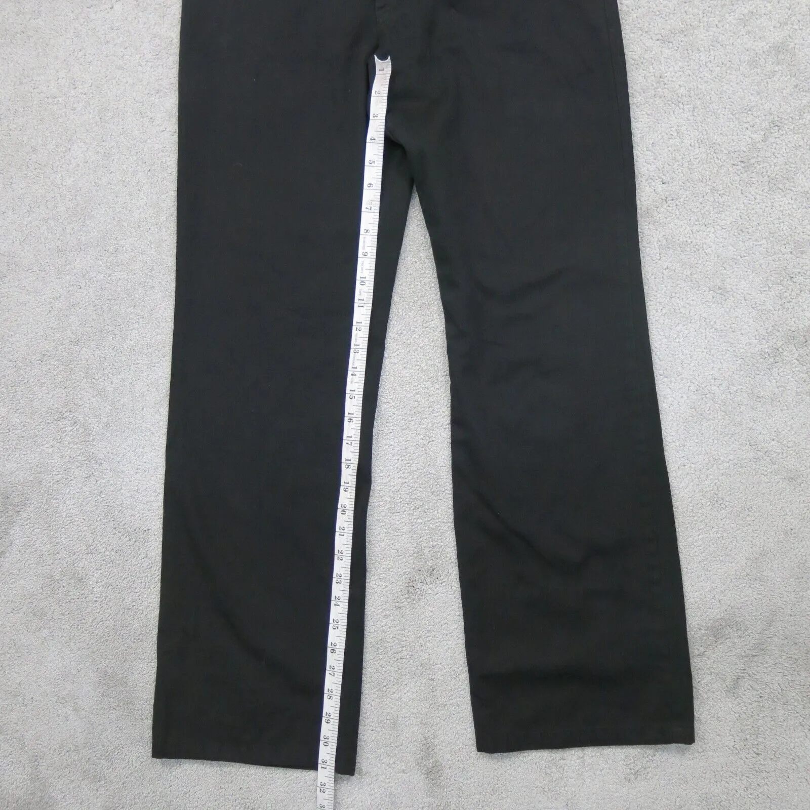Dickies Mens Chino Pants Wide Leg Mid Rise Pockets Flat Front Black Size 13