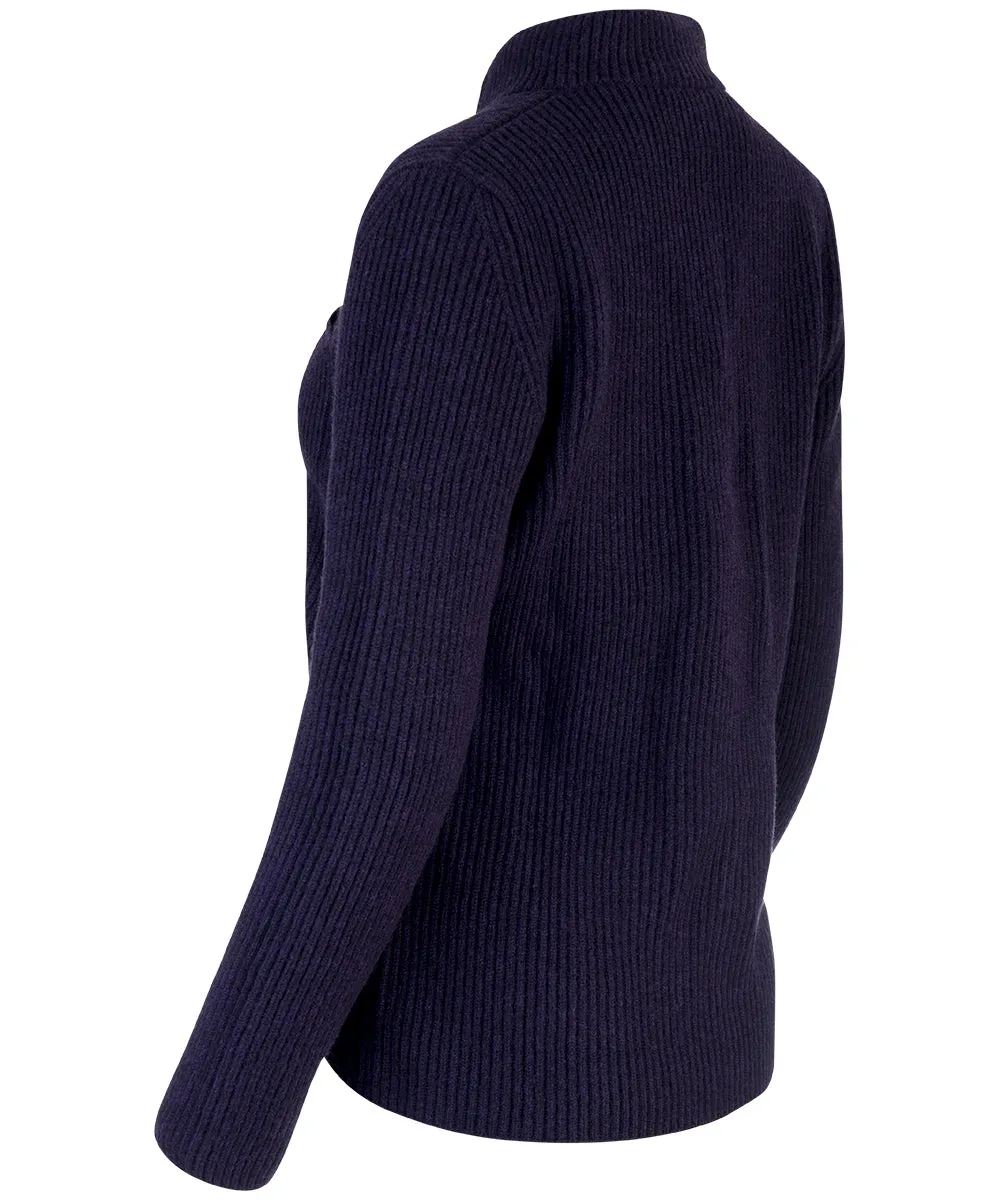 Double Collar Placket Blazer in Navy
