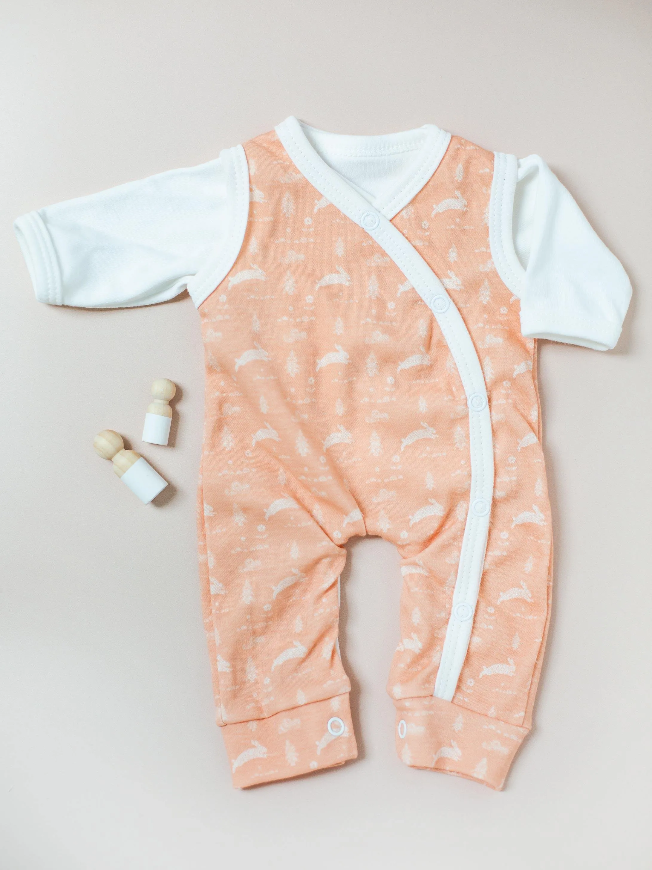 Dungaree & Top Set, Leaping Bunnies, Premium 100% Organic Cotton