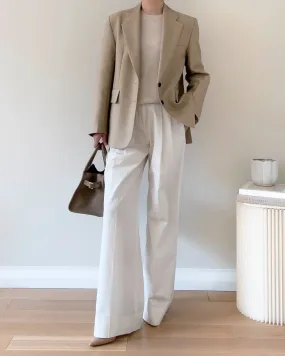 ELINOR WOOL SILK BLAZER BEIGE
