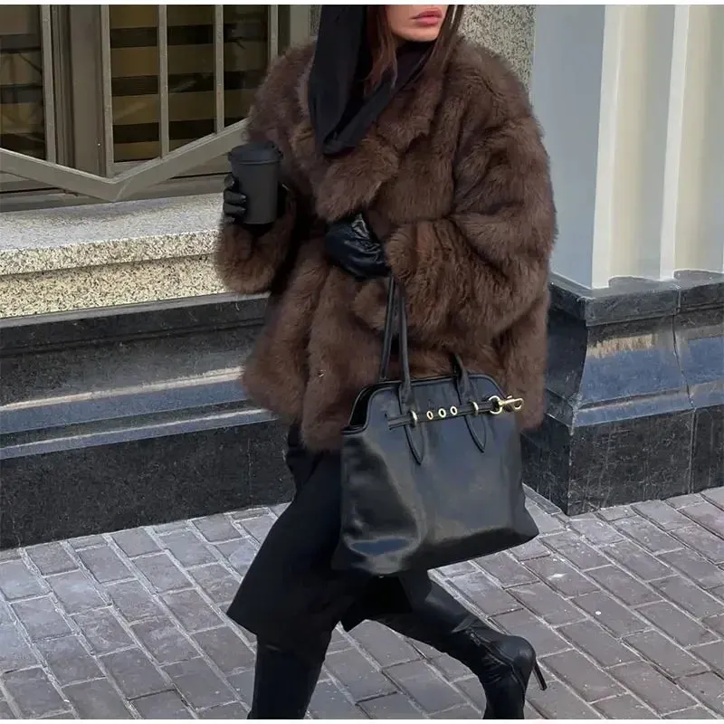 Elisabeth faux fur coat chic cropped fur jacket
