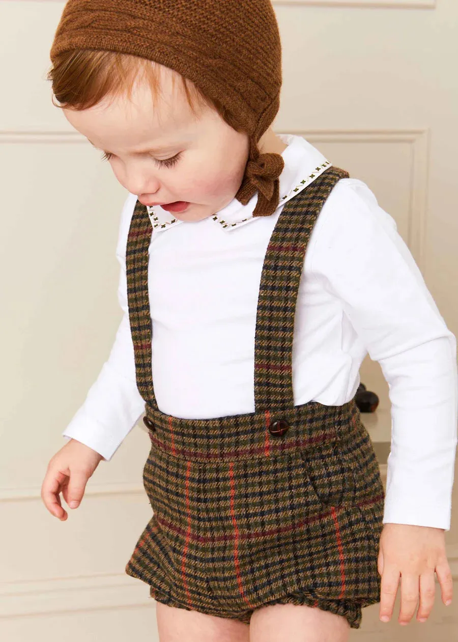 Embroidered Polo Collar Bodysuit in White (0mths-2yrs)