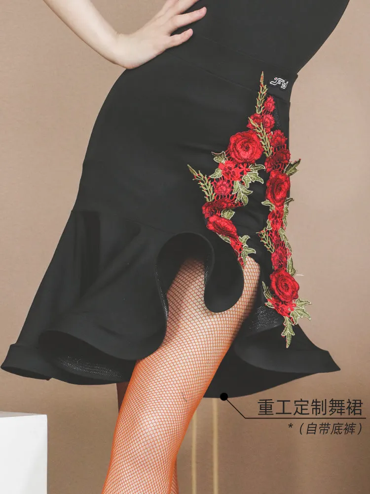 Embroidery Latin Dance Skirt