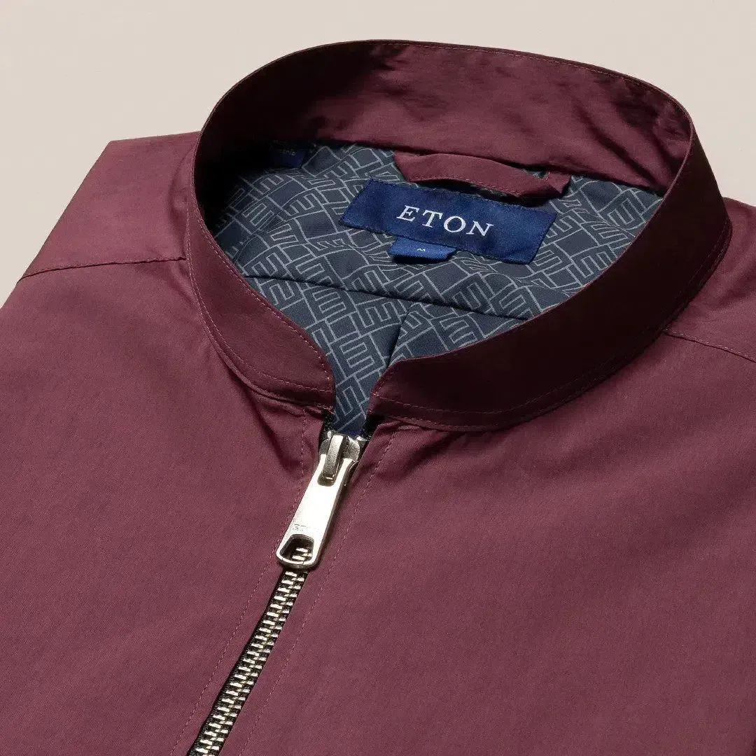 Eton Classic Fit Zip Close Gilet Dark Red