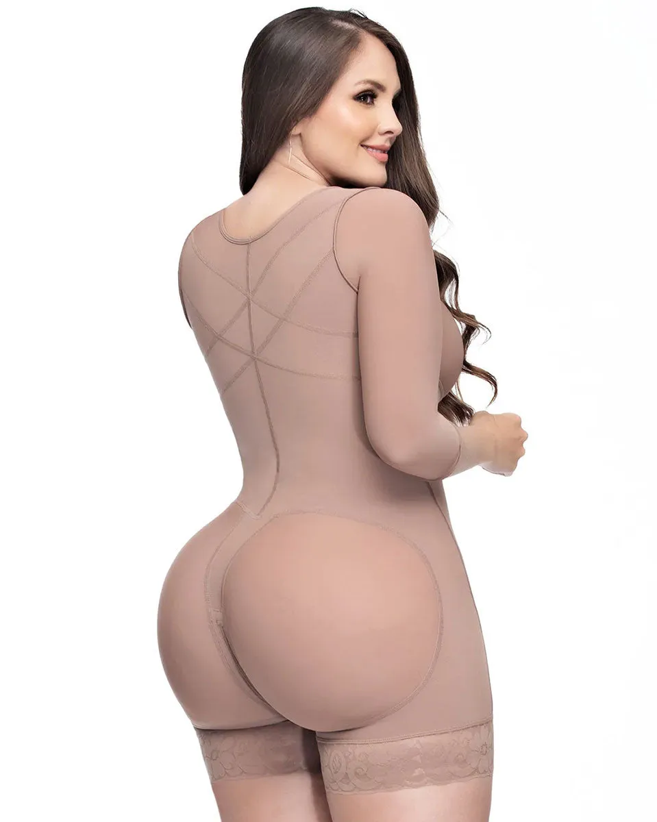 Fajas Uplady Sculpting Bodysuit with 3/4 Sleeves - Elegant Shape