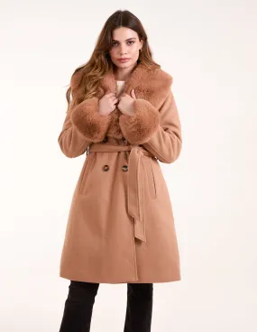 Faux Fur Belted Coat