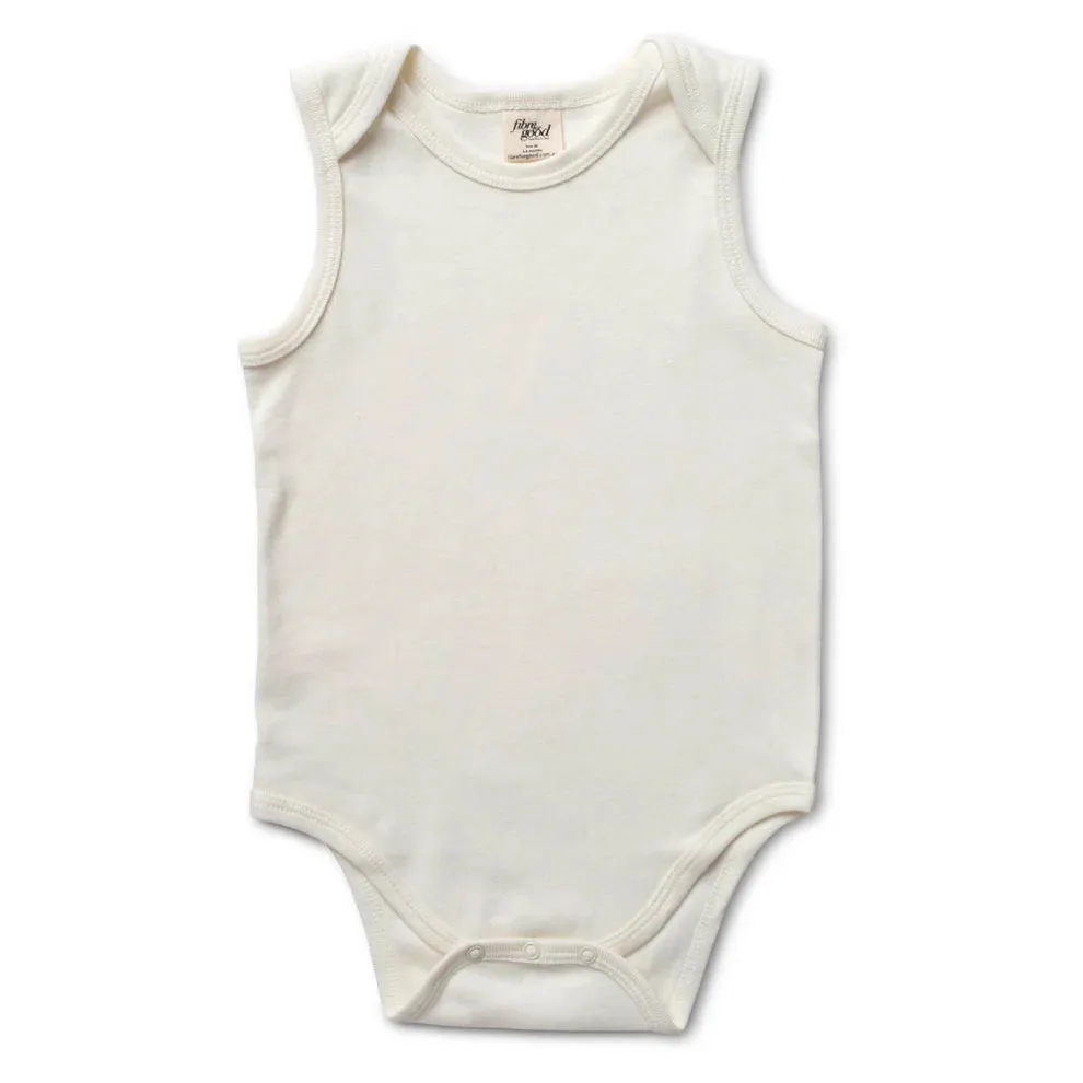 Fibre for Good Undyed Organic Cotton Sleeveless Bodysuit