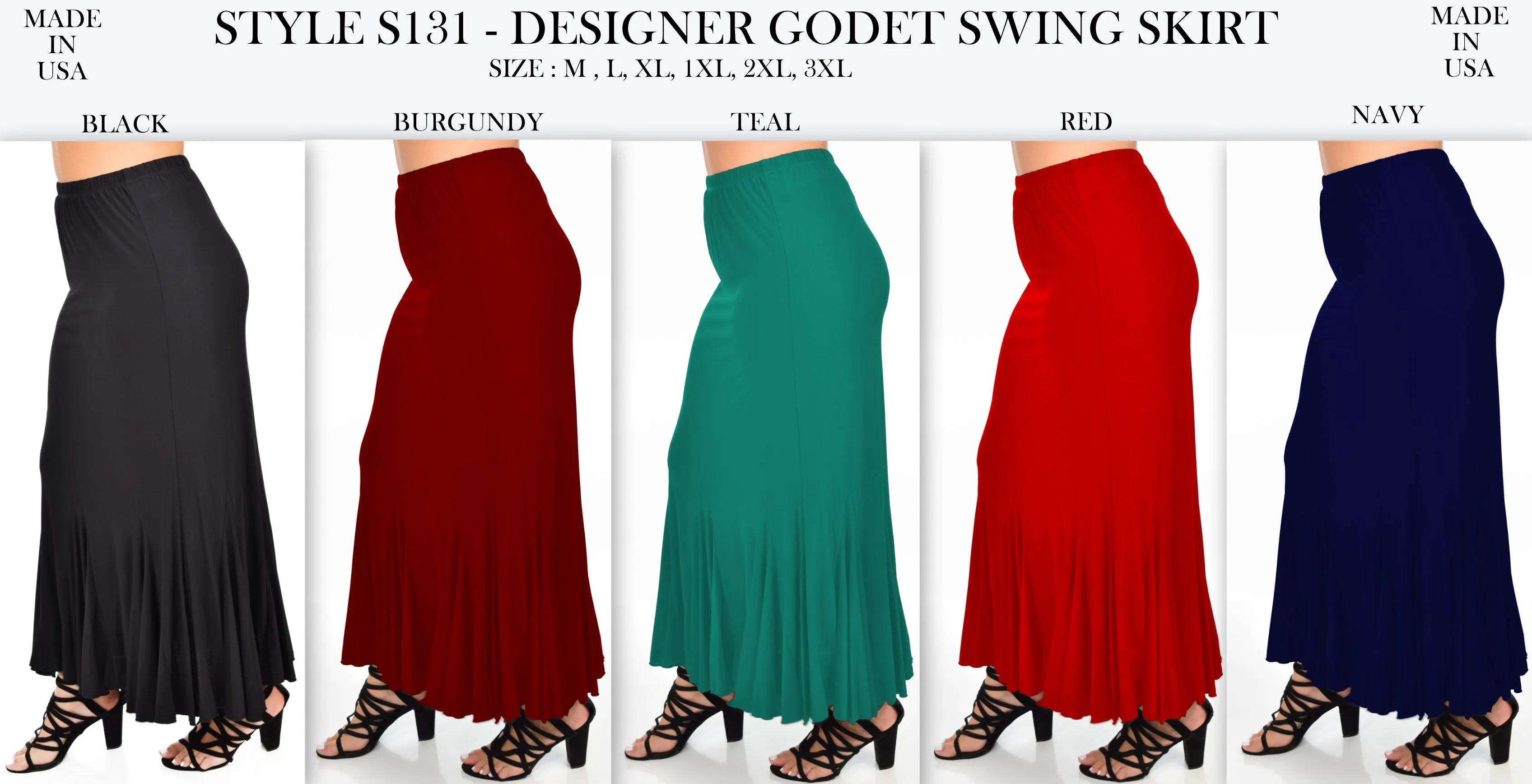 Flamenco Skirt, Godet Skirt, Black Skirt, Flared Bottom Skirt, Long Skirt, Dance Skirt, Slenderizing Plus size Skirt, S,M,L,XL 1XL,2XL,3XL