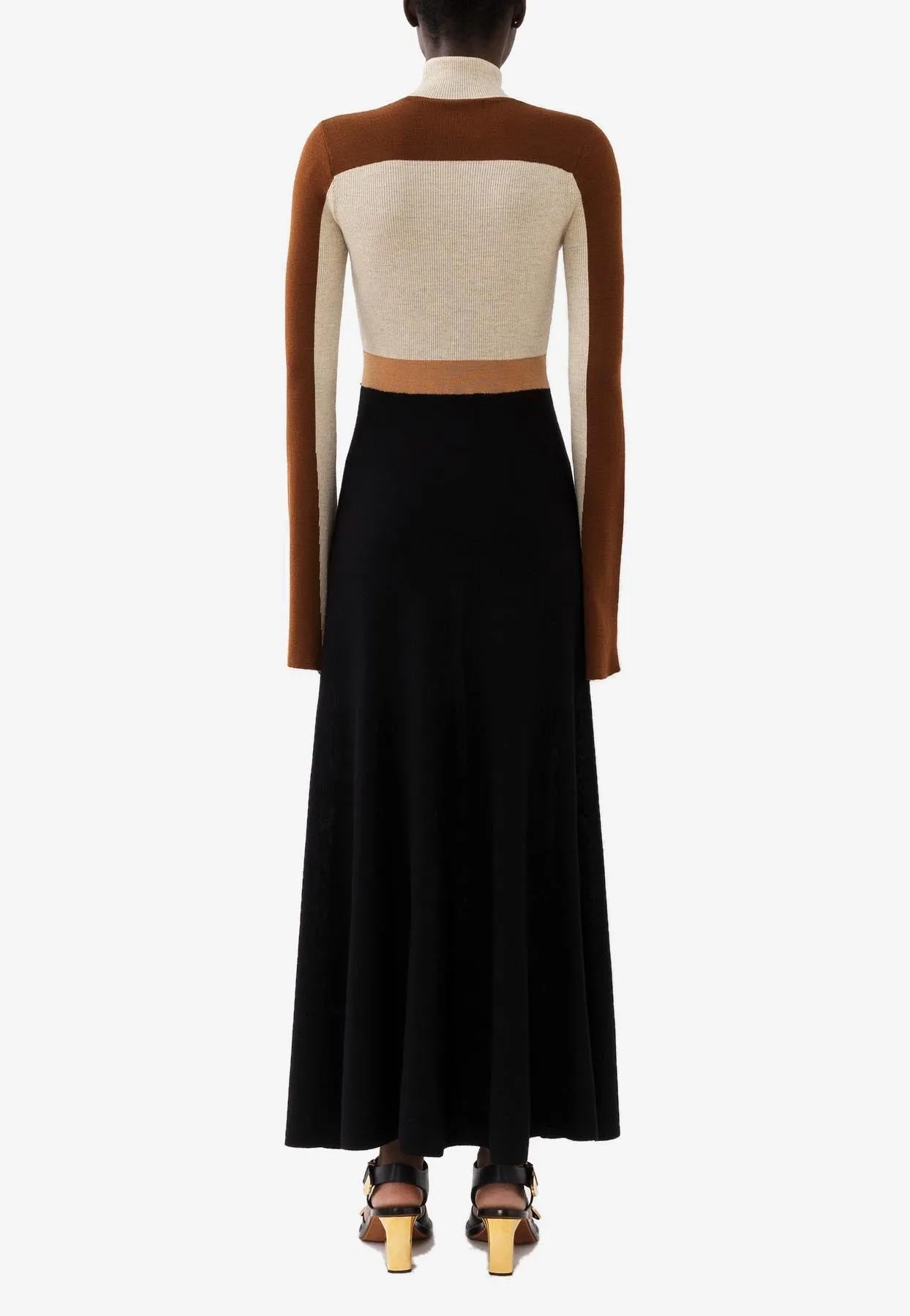 Flared Maxi Dress in Wool