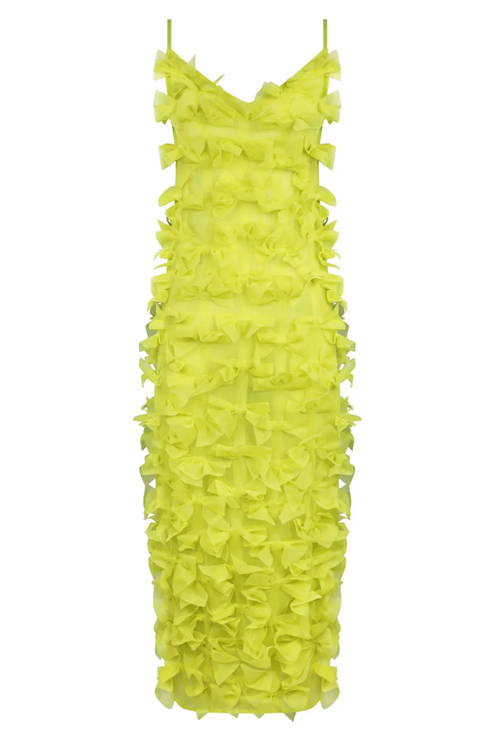 FLEUR DE BOW APPLIQUED OPEN BACK MAXI DRESS | LIME