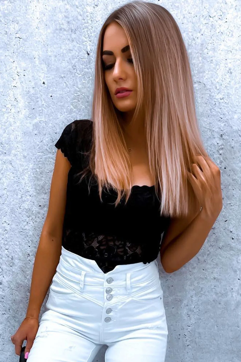 Floral Lace Scalloped Square Neck Bodysuit