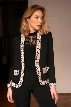 Floral Trim Jacket - Georgedé