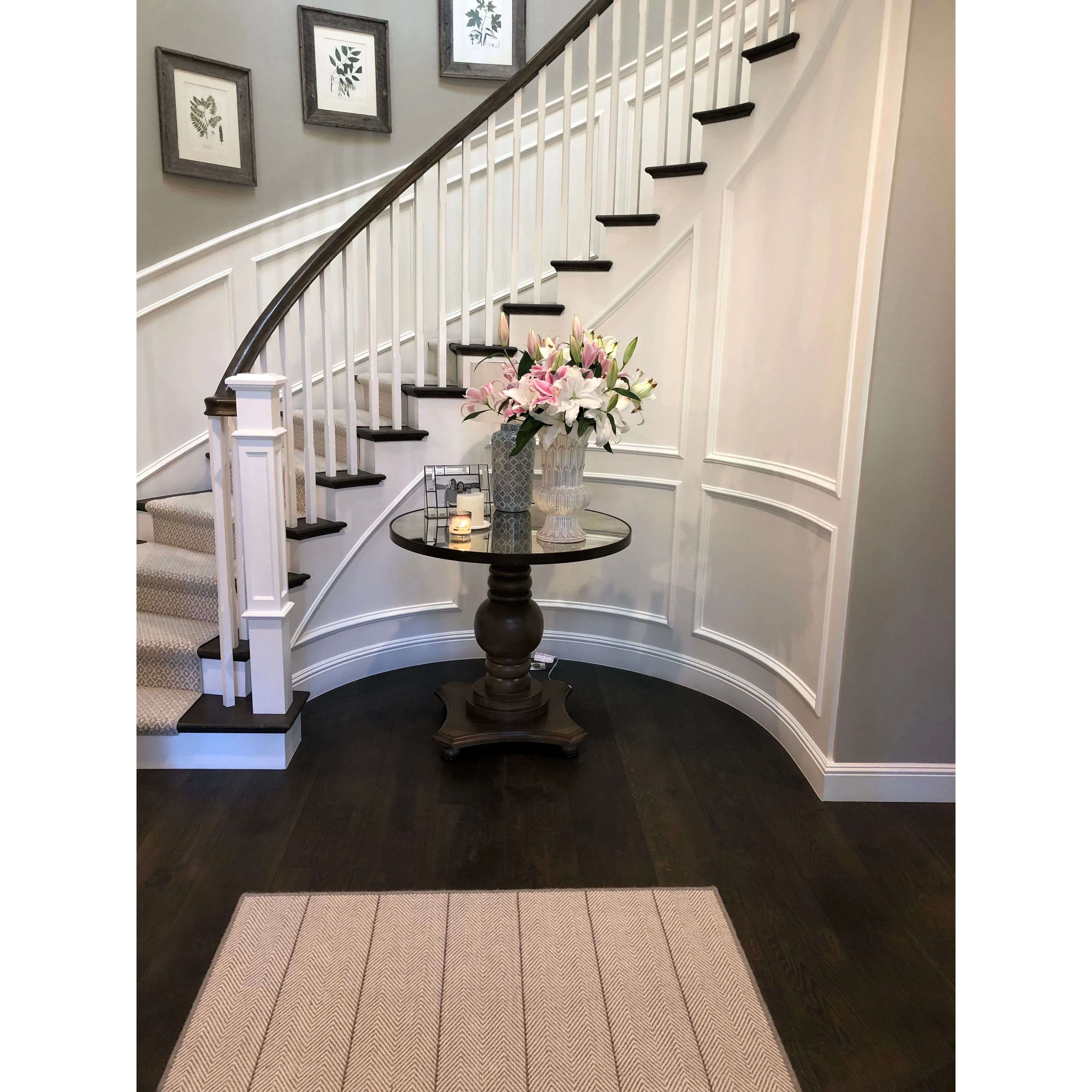 Foyer Tables - Antique Mirror and Marble Top Table
