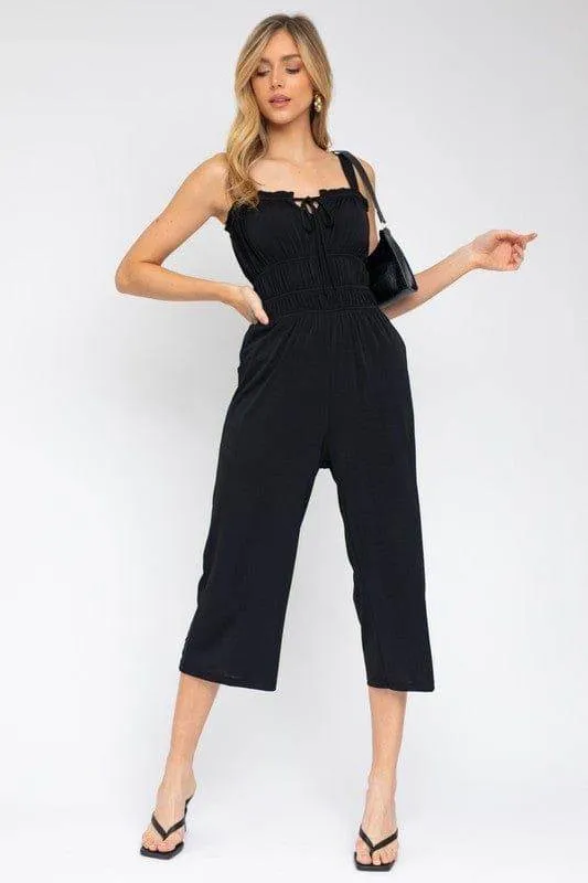 Gilli | Sleeveless Drawstring Cropped Jumpsuit