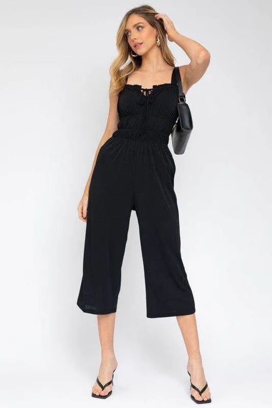 Gilli | Sleeveless Drawstring Cropped Jumpsuit