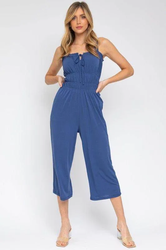 Gilli | Sleeveless Drawstring Cropped Jumpsuit