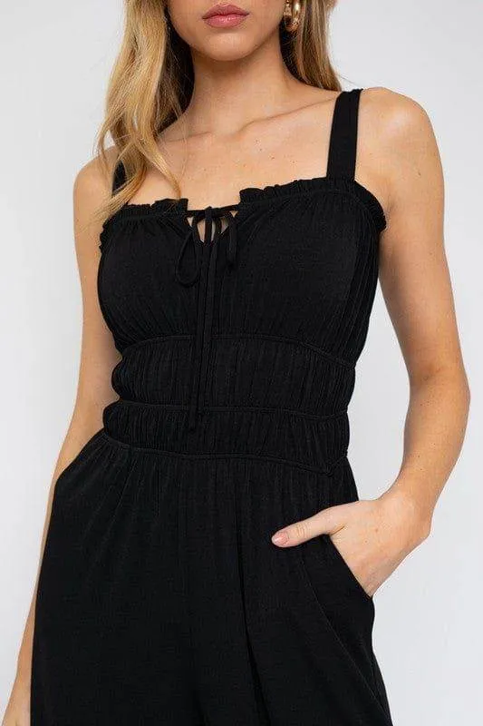 Gilli | Sleeveless Drawstring Cropped Jumpsuit