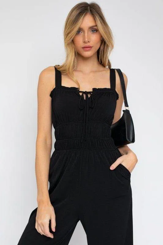 Gilli | Sleeveless Drawstring Cropped Jumpsuit