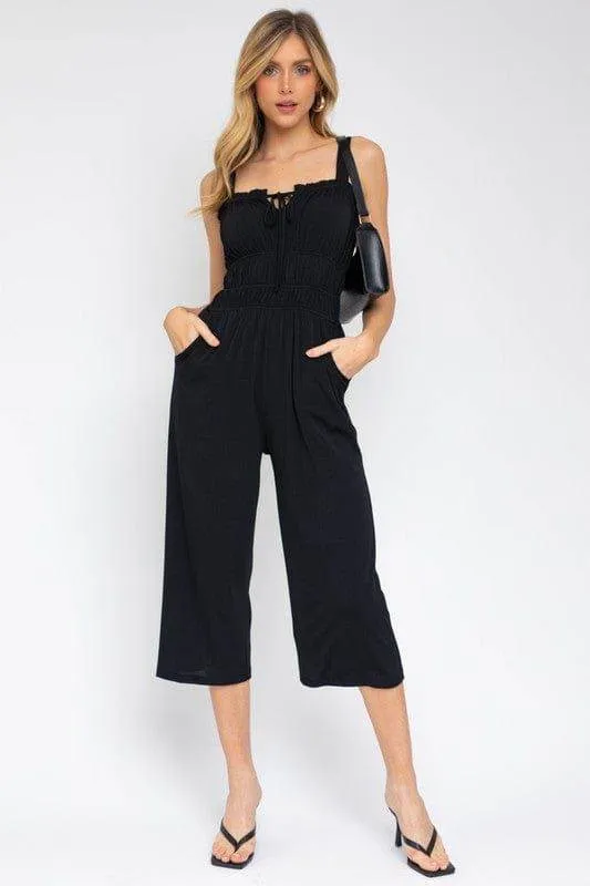 Gilli | Sleeveless Drawstring Cropped Jumpsuit