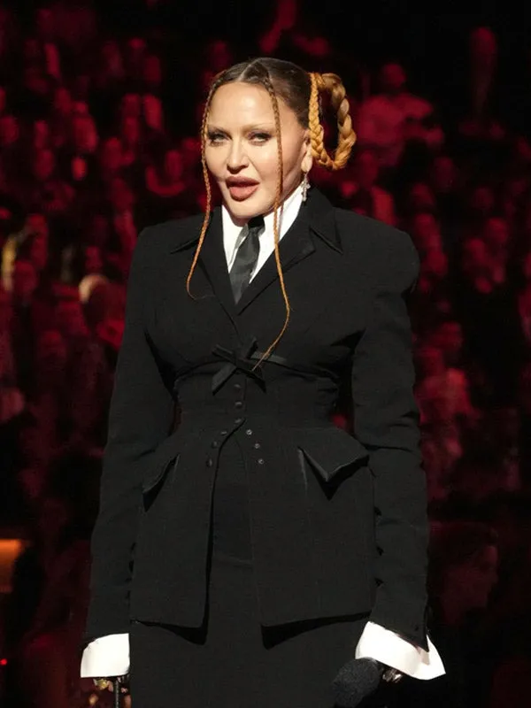 Grammys Awards 2023 Madonna Black Wool Blazer