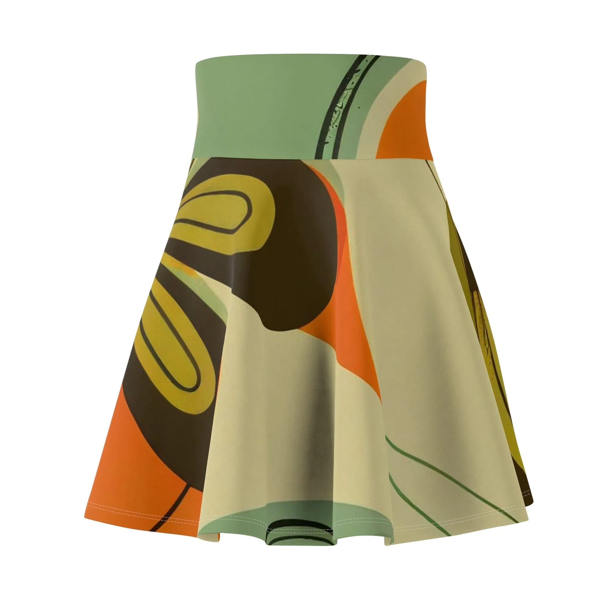 Groovy 60s, 70s Retro Skirt, Mid Century Modern Flower Power Disco Hipster Style Flowy Skirt - 130082223