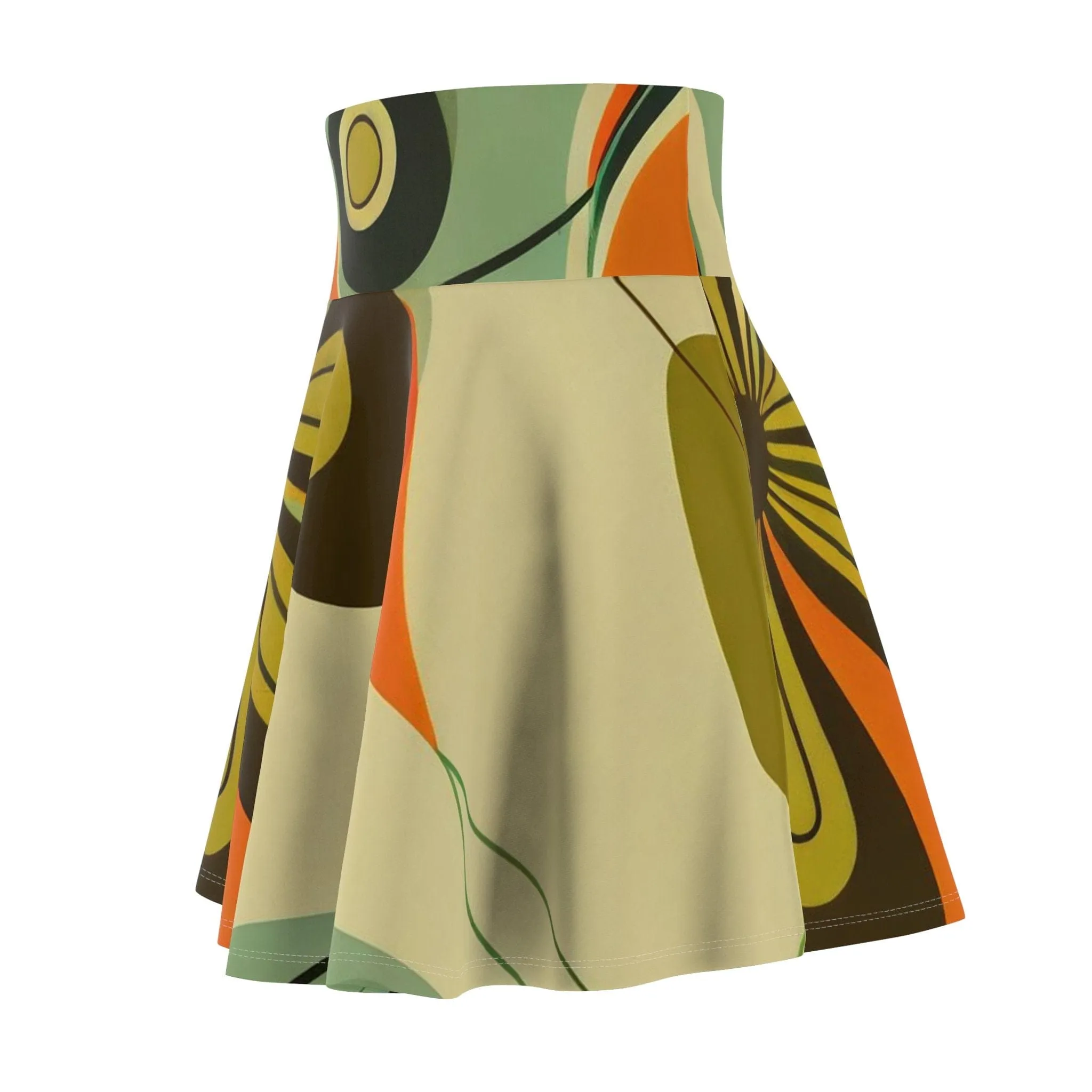 Groovy 60s, 70s Retro Skirt, Mid Century Modern Flower Power Disco Hipster Style Flowy Skirt - 130082223