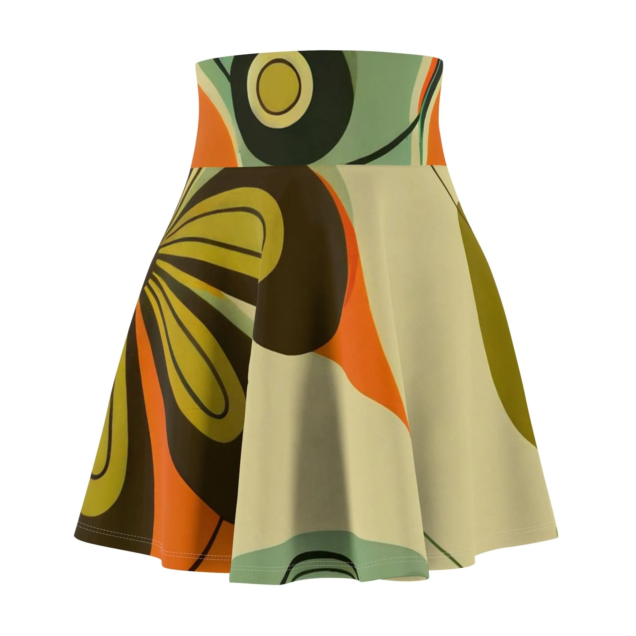 Groovy 60s, 70s Retro Skirt, Mid Century Modern Flower Power Disco Hipster Style Flowy Skirt - 130082223