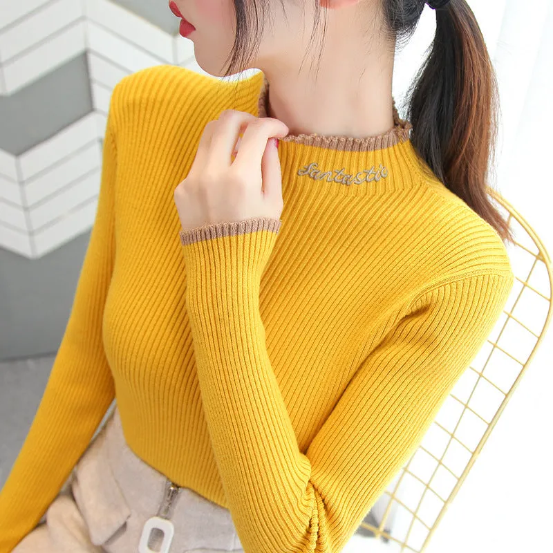 Half Turtleneck Western-style Knitted Sweater