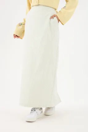 Harmoni Matcha Green Striped Linen Skirt