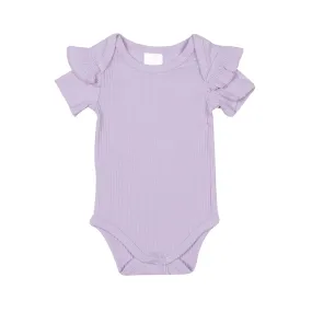 hi-hop Ruffle Ribbed Short Sleeve Bodysuit