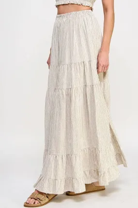 In Between Striped Maxi Skirt