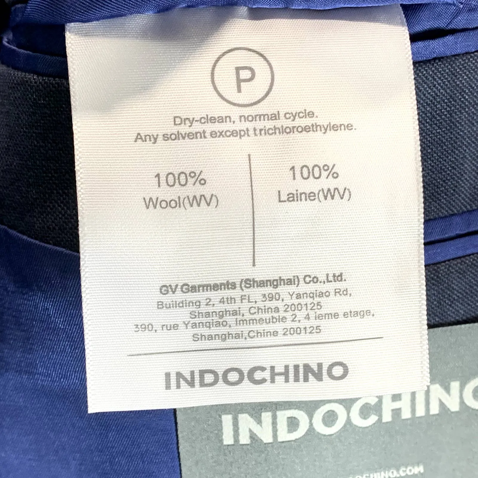 INDOCHINO Men's Blue Two-Button Long-Sleeve Suit Jacket SZ N/A