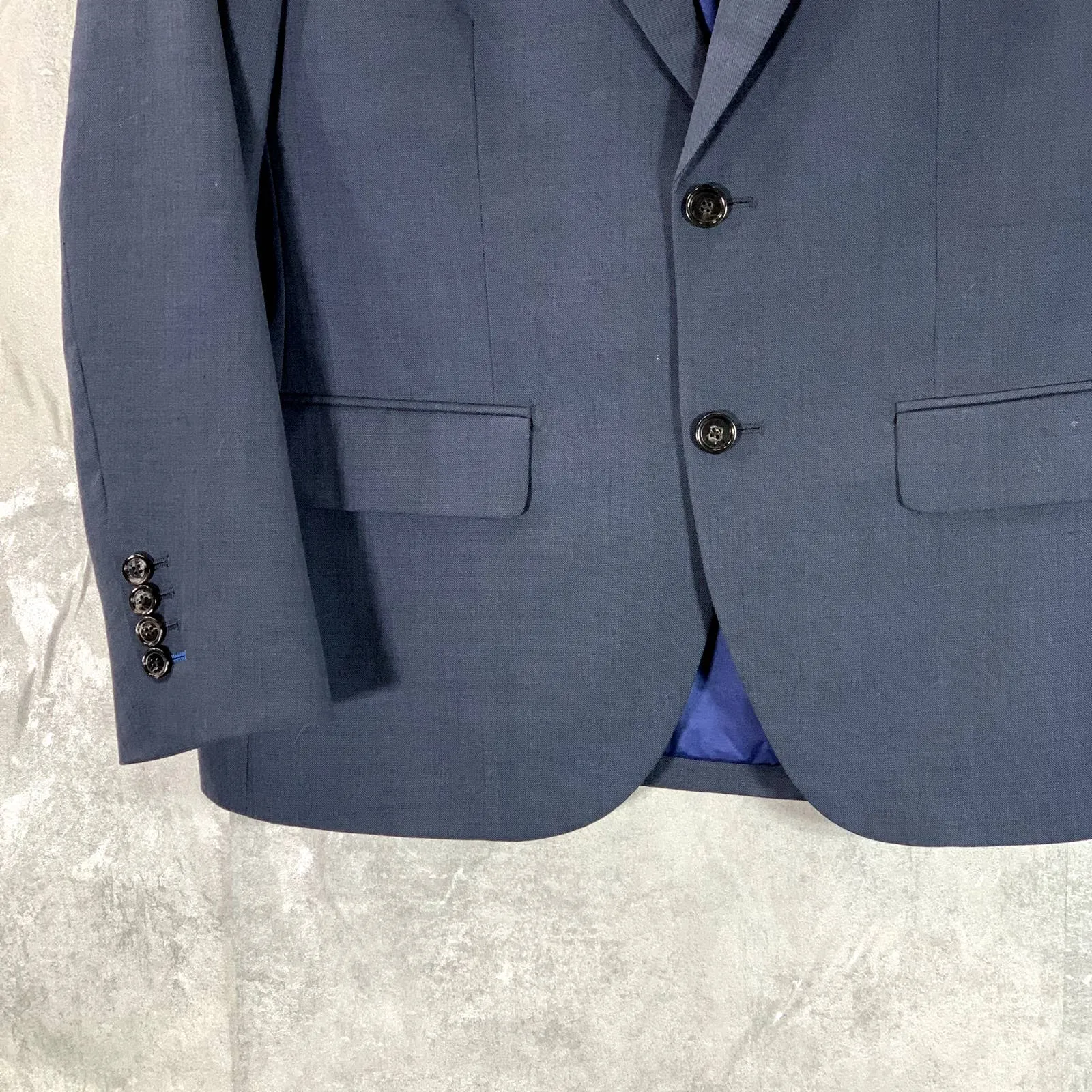 INDOCHINO Men's Blue Two-Button Long-Sleeve Suit Jacket SZ N/A