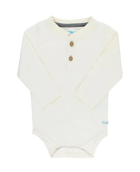 Ivory LS Classic Henley Knit Bodysuit