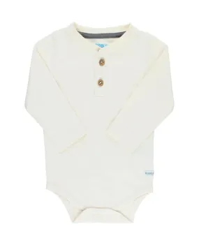 Ivory LS Classic Henley Knit Bodysuit