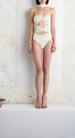 IZABEL draped cut-out bodysuit